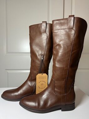 Frye and Co. Giovanna Brown Stacked Heel Riding Boots Size 11 M